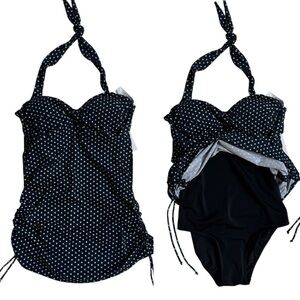 Swimsuits for All Halter Tankini Style One-Piece Swimsuit
